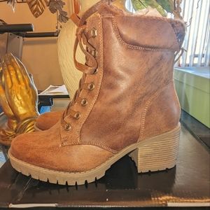 Torrid Tan Sweater Trimmed Hiker Bootie